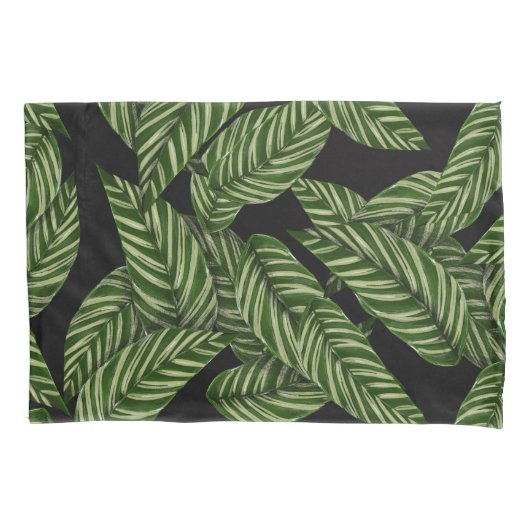 Schöne Blätter Muster Grün Kissenbezug (Vorderseite)