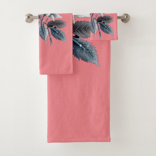 schöne Blätter und Blumen Badhandtuch Set (Insitu)