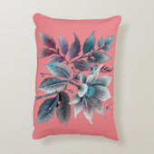 schöne Blätter und Blumen Dekokissen (Rückseite(Vertikal))