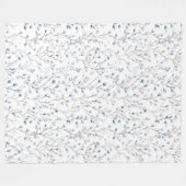 Schöne blau-weiße Blumen   Fleecedecke (Vorderseite (Horizontal))