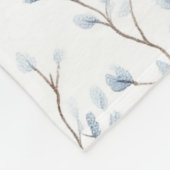 Schöne blau-weiße Blumen   Fleecedecke (Ecke)