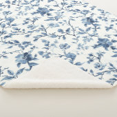 Schöne Blau Weiße Blumen   Sherpadecke (3/4)
