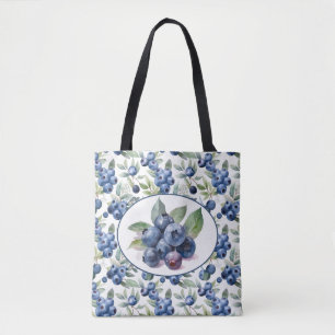 Schöne Blaubeeren-Aquarellkunst Tasche