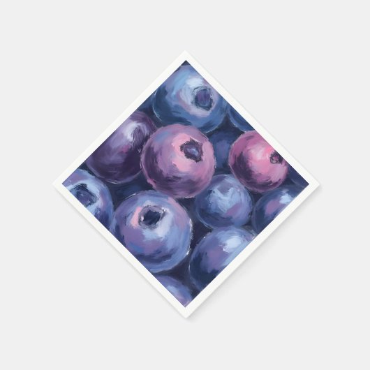 Schöne Blaubeeren | Fruchtmalerei Serviette (Ecke)