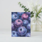Schöne Blaubeeren | Obstmalerei Dankeskarte (Stehend Vorderseite)
