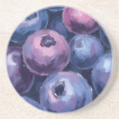 Schöne Blaubeeren | Obstmalerei Getränkeuntersetzer (Vorne)