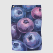 Schöne Blaubeeren | Obstmalerei Golfhandtuch (Vorderseite)