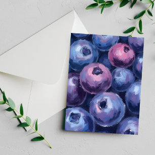 Schöne Blaubeeren Obstmalerei Karte