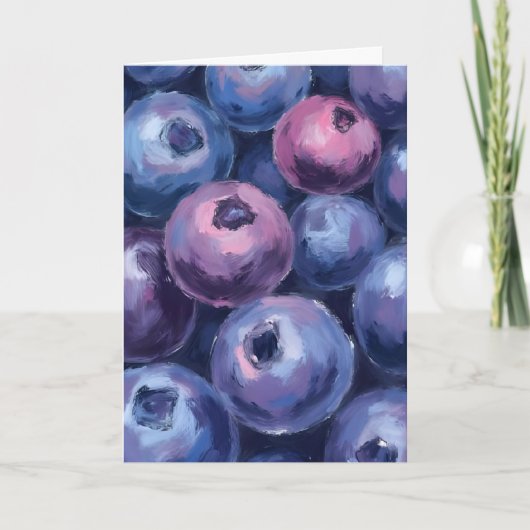 Schöne Blaubeeren | Obstmalerei Karte (Vorderseite)