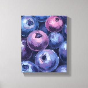 Schöne Blaubeeren   Obstmalerei Leinwanddruck