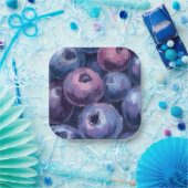 Schöne Blaubeeren | Obstmalerei Pappteller (Party)