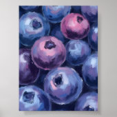 Schöne Blaubeeren | Obstmalerei Poster (Vorne)