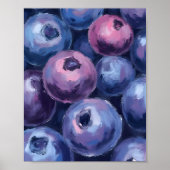 Schöne Blaubeeren | Obstmalerei Poster (Vorne)
