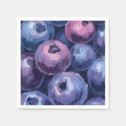 Schöne Blaubeeren | Obstmalerei Serviette (Vorderseite)