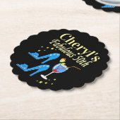 SCHÖNE BLAUE 50. GEBURTSTAGSGESTALTUNG UNTERSETZER (angewinkelt)