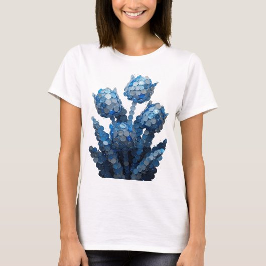 Schöne blaue ABSTRACT ART Statement Design T-Shirt (Vorderseite)