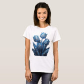 Schöne blaue ABSTRACT ART Statement Design T-Shirt (Vorne ganz)