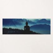 Schöne blaue Aquamarine Berge Buddha Individuelle Yogamatte (Vorderseite (Horizontal))