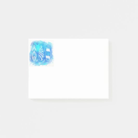 Schöne blaue Aquarelltafeln Kunst Post-it Klebezettel (Vorderseite)
