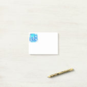 Schöne blaue Aquarelltafeln Kunst Post-it Klebezettel (Auf Schreibtisch)