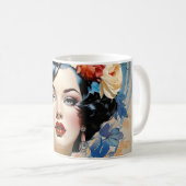 Schöne blaue Augen Ein Art Deco Flapper Kaffeetasse (VorderseiteRechts)