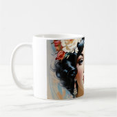 Schöne blaue Augen Ein Art Deco Flapper Kaffeetasse (Links)