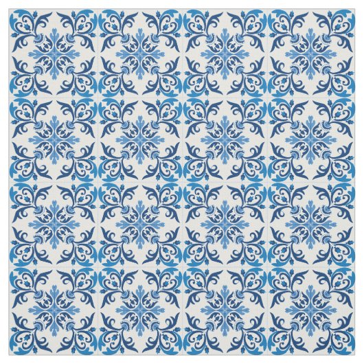 💙 Schöne blaue Azulejos, XS Kachelgröße Stoff (Muster)