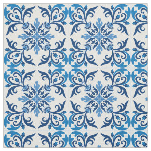 💙 Schöne blaue Azulejos, XXL Kachelgröße Stoff
