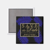 Schöne blaue Blatt-Adlerfarn-Hochzeit Magnet (Vorderseite/Rückseite)