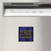 Schöne blaue Blatt-Adlerfarn-Hochzeit Magnet (In Situ (Geschirrspüler))