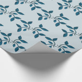 Schöne blaue Blätter Geschenkpapier (Ecke)