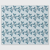Schöne blaue Blätter Geschenkpapier (Flach)