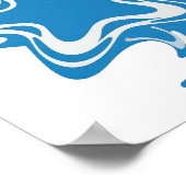 Schöne blaue BLUE STAR Grafikdesign Poster (Ecke)
