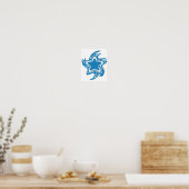 Schöne blaue BLUE STAR Grafikdesign Poster (Küche)