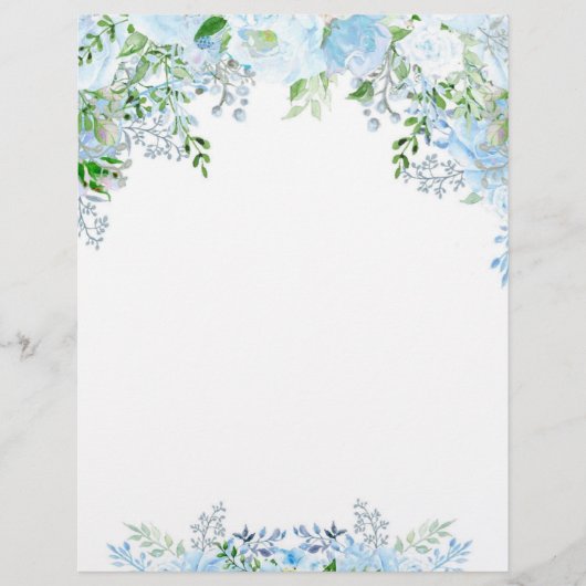 Schöne blaue Blume Briefbogen (Vorderseite)