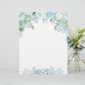 Schöne blaue Blume Briefbogen (Stehend Vorderseite)