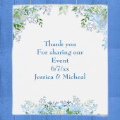 Schöne blaue Blume danke Weinetikett