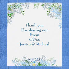 Schöne blaue Blume danke Weinetikett