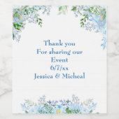 Schöne blaue Blume danke Weinetikett (Einzelnes Label)