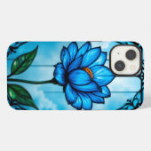 Schöne blaue Blume, iPhone Hülle (Rückseite (Horizontal))