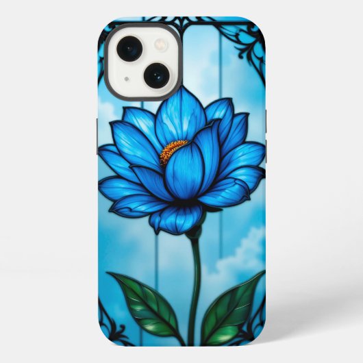 Schöne blaue Blume, iPhone Hülle (Rückseite)