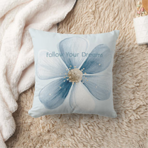 Schöne blaue Blume Kissen