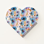 Schöne blaue Blumen Alkohol Tinte in weichen Pasta Notizblock (Rückseite)