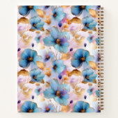 Schöne blaue Blumen Alkohol Tinte in weichen Pasta Notizblock (Rückseite)