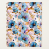 Schöne blaue Blumen Alkohol Tinte in weichen Pasta Planer (Vorderseite)