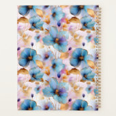 Schöne blaue Blumen Alkohol Tinte in weichen Pasta Planer (Rückseite)