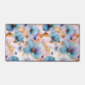 Schöne blaue Blumen Alkohol Tinte in weichen Pasta Schreibtischunterlage (Vorderseite)