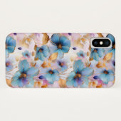 Schöne blaue Blumen Alkohol Tinte Pastel Case-Mate iPhone Hülle (Rückseite (Horizontal))