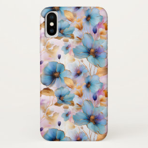 Schöne blaue Blumen Alkohol Tinte Pastel Case-Mate iPhone Hülle