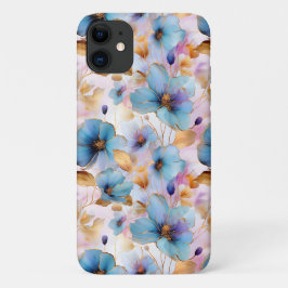 Schöne blaue Blumen Alkohol Tinte Pastel Case-Mate iPhone Hülle